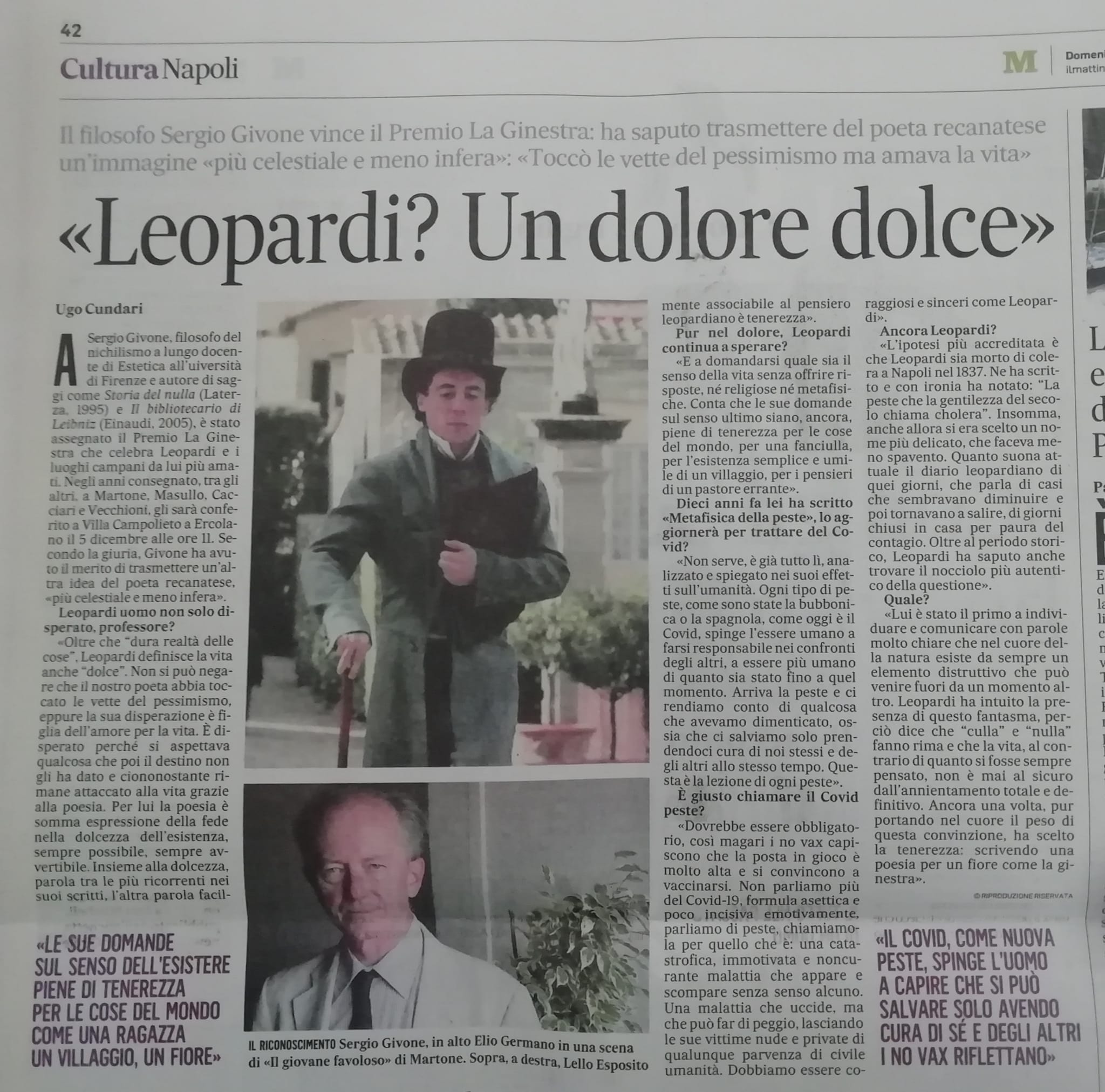 Leopardi? Un dolore dolce