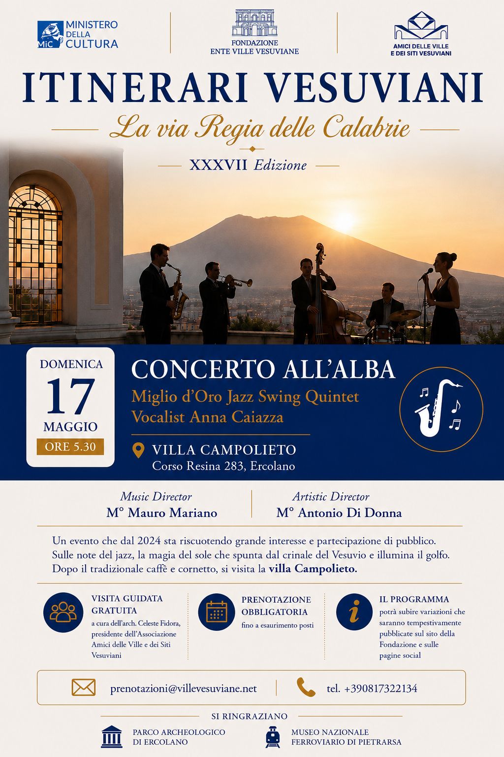 Itinerari Vesuviani - 17 Maggio 2026 Concerto all'Alba