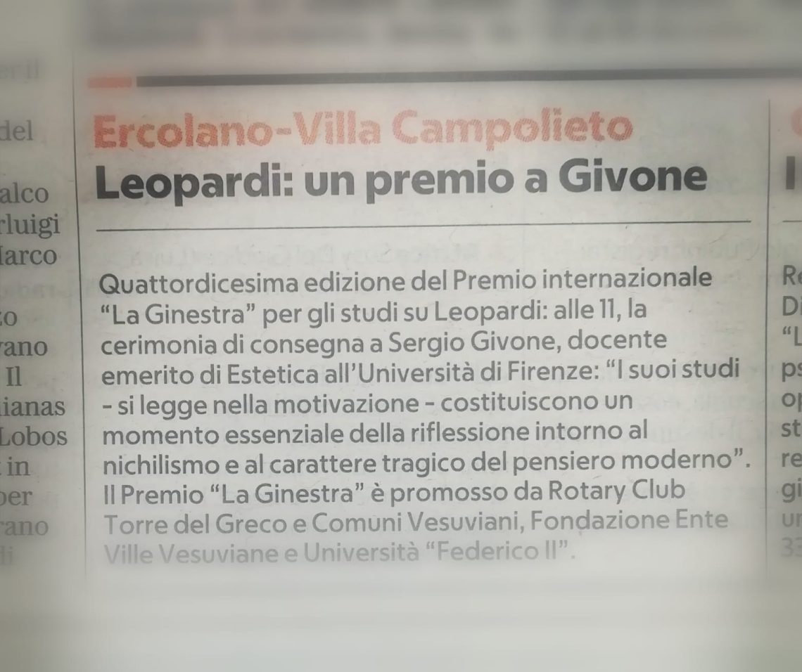 Un premio a Givone
